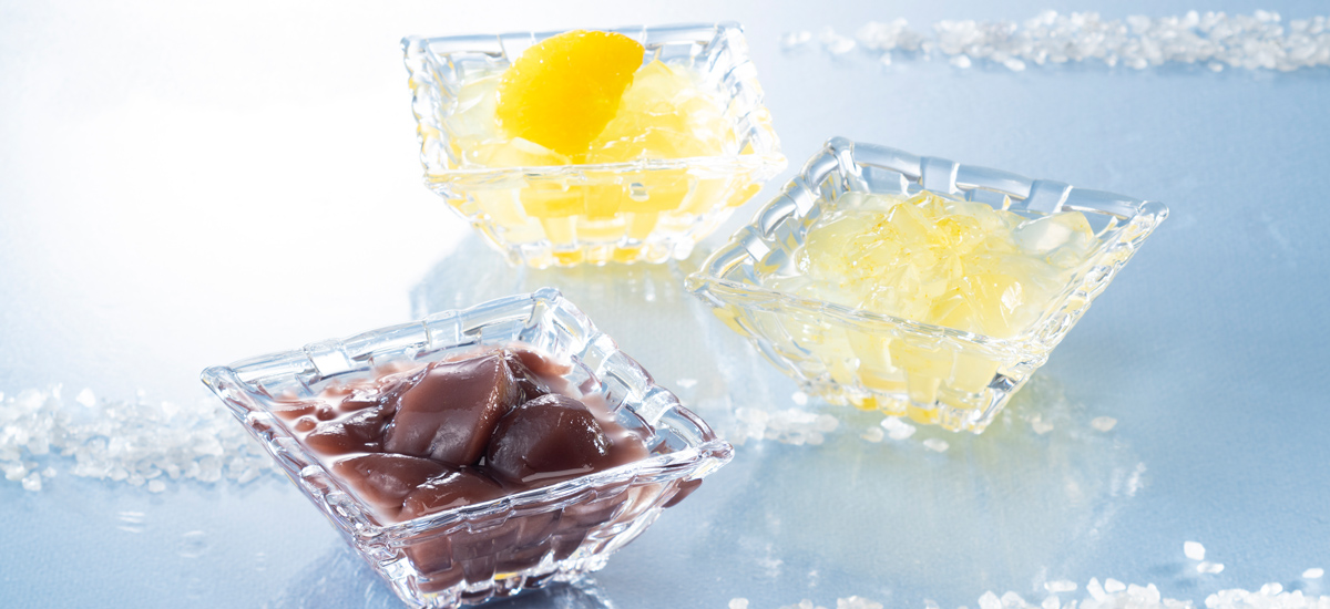 京の涼菓子(水羊羹・甘夏柑・柚子柑)
