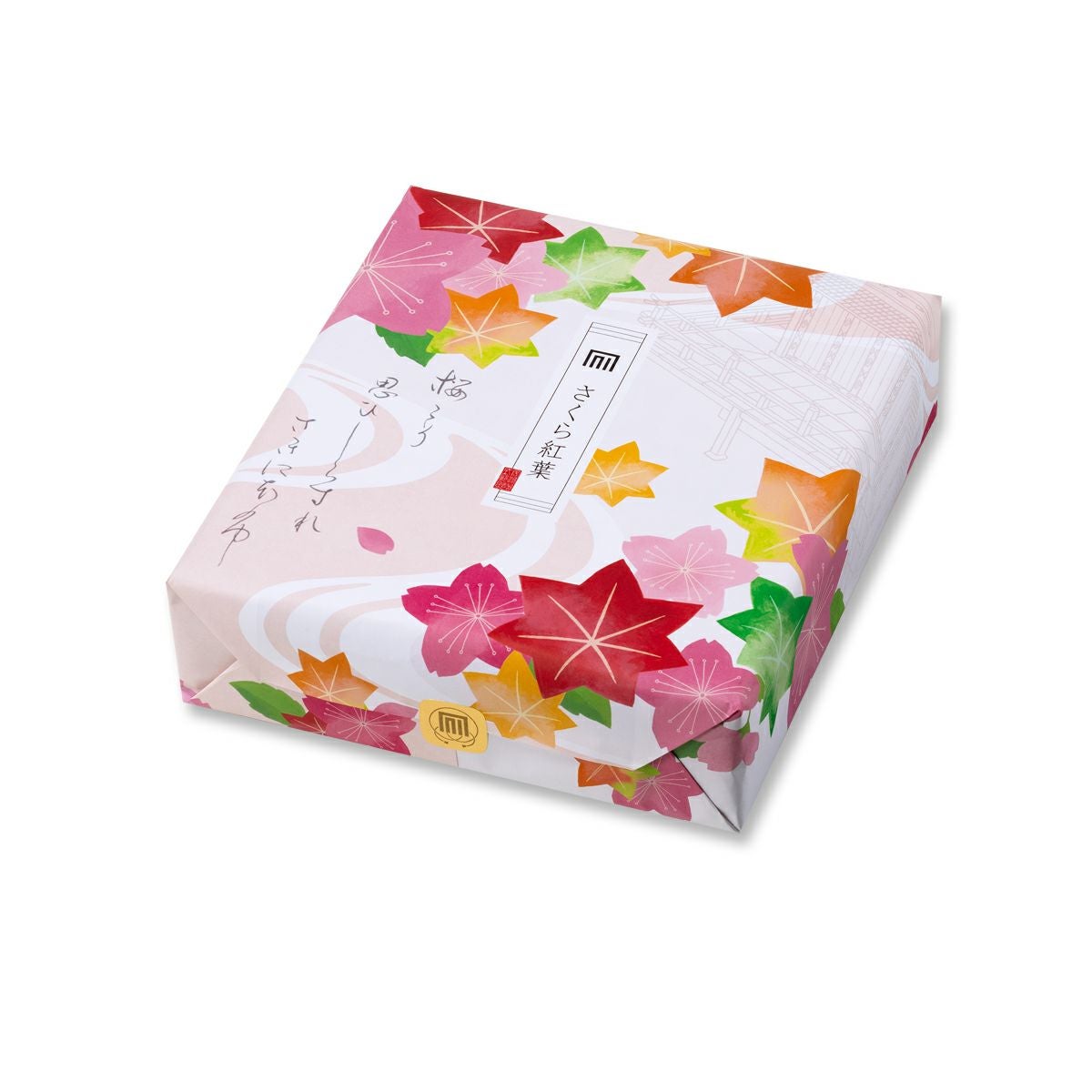 茶箱　女桑　染付　紅葉・桜図　雲錦　仕服　R1710 さくら紅葉 化粧箱K (8ヶ入×6袋) | 源氏物語ゆかりあられ専門店 京都